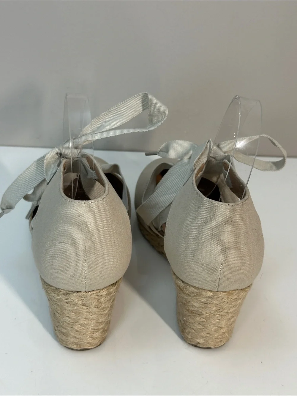 Vionic Kaitlyn Tie Front Espadrille Wedges Oat Size 9.5